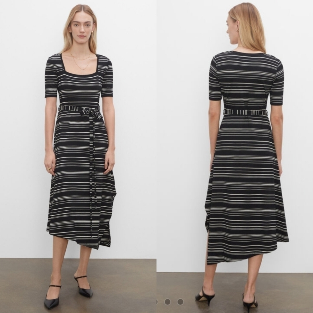 Club Monaco Striped Square Neck Knit Dress xs